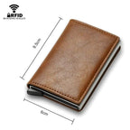 New Carbon Fiber Card Holder Wallets Luxury Men  Black Magic Leather Cool Slim Mini Wallet Small Money Bag Male Purses Magnet Closure Wallet