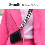 New Sparkling Thick Metal Chain Shoulder Bag Bike Wallet, Mini Bag, Coin Purse. Fashionable Women Pack Leather Crossbody Bags