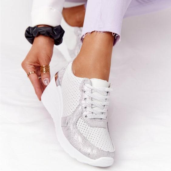 New Women Casual Shoes Height Increasing Sport Elegant Shoes Air Cushion Comfortable Sneakers Women's Vulcanize Shoes Sports Breathable Sneakers