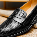15-585-BLK NICOLA Italian Calfskin Basketweave, Black