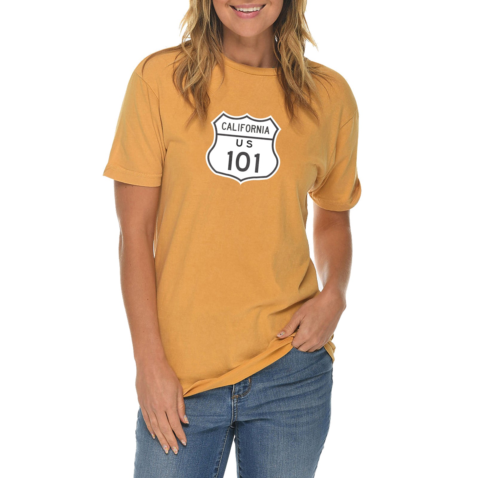 California US 101 Graphic Design Vintage Crewneck Tee
