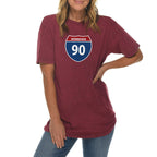 Interstate Highway 90 Graphic Design Vintage Crewneck Tee