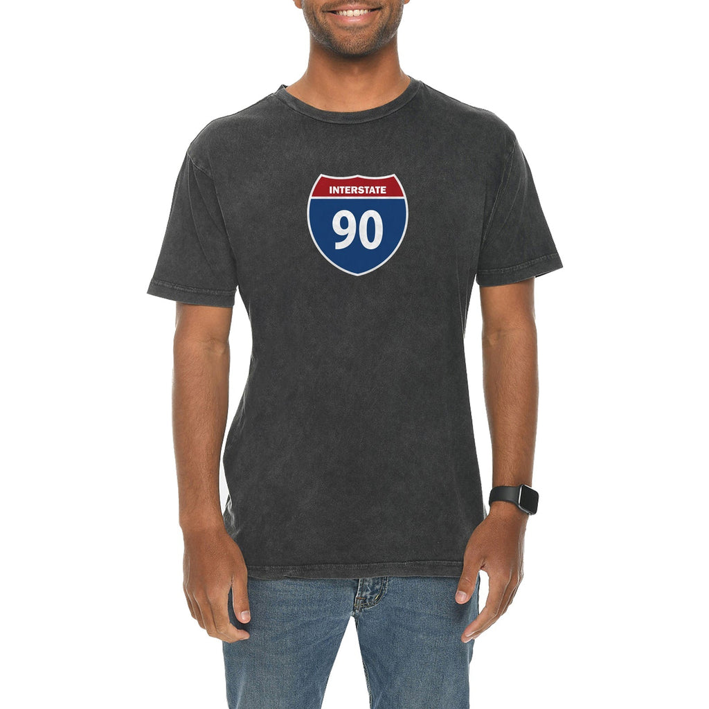 Interstate Highway 90 Graphic Design Vintage Crewneck Tee