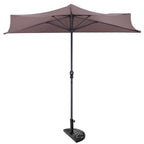 9Ft Patio Bistro Half Round Umbrella