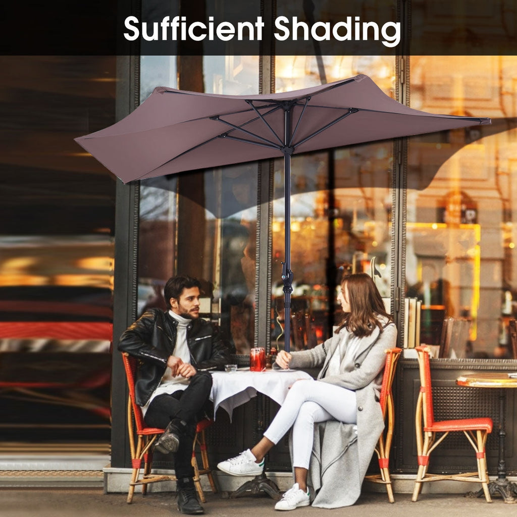 9Ft Patio Bistro Half Round Umbrella