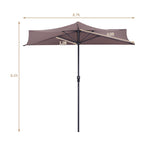 9Ft Patio Bistro Half Round Umbrella
