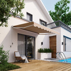 8 x 6.6 Feet Patio Retractable Awning with Manual Crank Handle