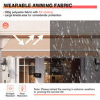 8 x 6.6 Feet Patio Retractable Awning with Manual Crank Handle