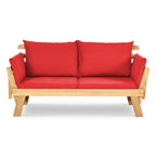 Adjustable Patio Convertible Sofa with Thick Cushion
