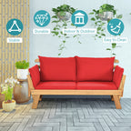 Adjustable Patio Convertible Sofa with Thick Cushion