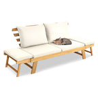 Adjustable Patio Convertible Sofa with Thick Cushion