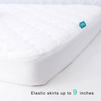 2 Pack Crib Mattress Protector Sheets Fitted Waterproof Quilted, White, 52"x 28"