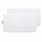 2 Pack Crib Mattress Protector Sheets Fitted Waterproof Quilted, White, 52"x 28"