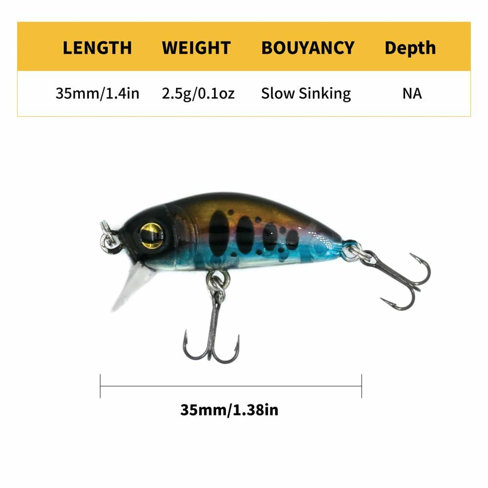 1ZU 3-Pack Fishing Lures with VMC Hooks Crankbait Bass Perch Walleye Trout Pike