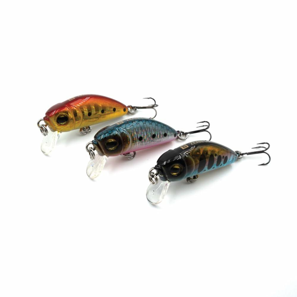 1ZU 3-Pack Fishing Lures with VMC Hooks Crankbait Bass Perch Walleye Trout Pike