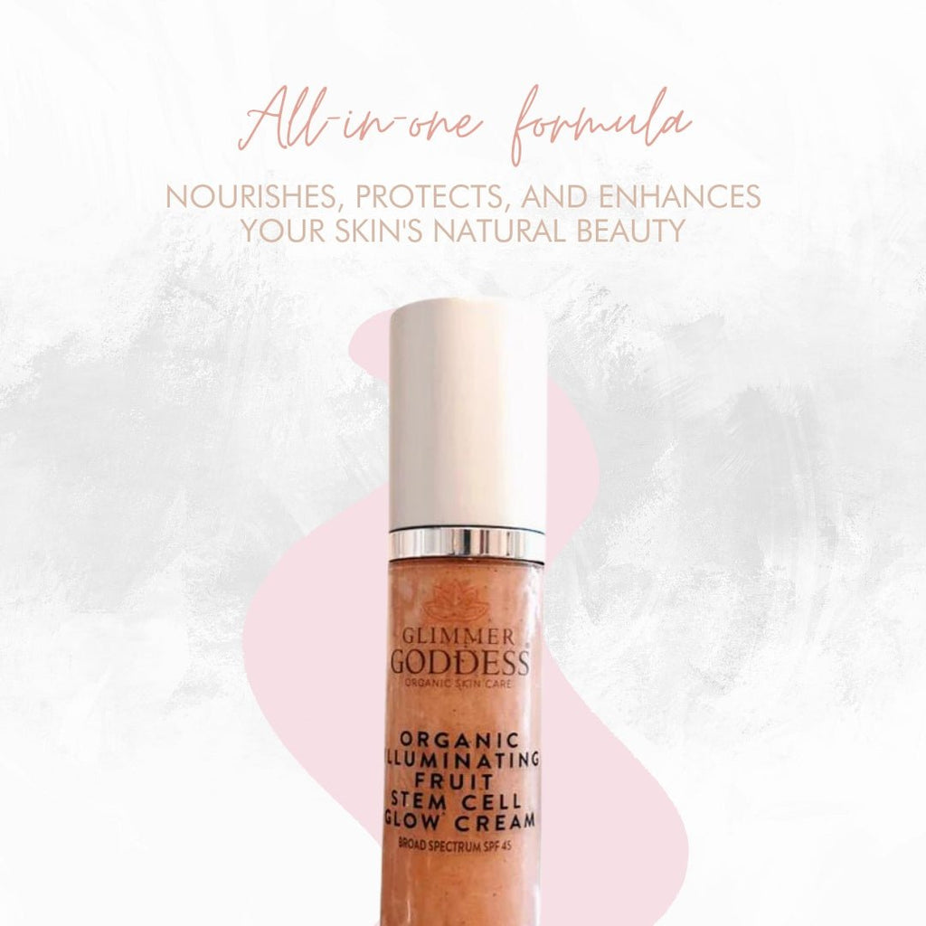 Organic CC Cream with SPF 45 – Illuminating Fruit Stem Cell Glow Cream with Reef-Safe Sunscreen