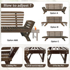 Alora Outdoor Adjustable Wooden Patio Daybed Sofa With Cushions (SAK41345)