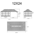Vista Outdoor Hardtop Aluminum Solarium With Double Roof And LED Lights (SAK42086)