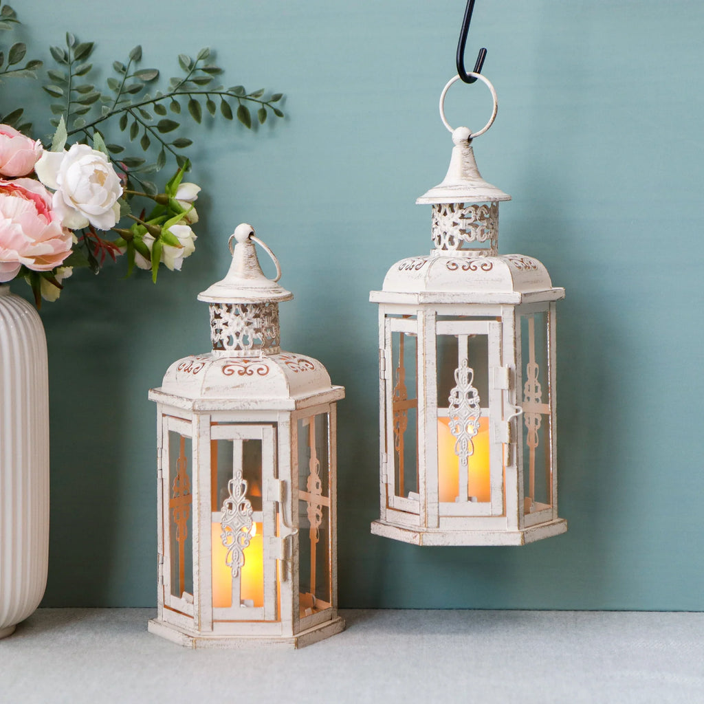 10 inch High Vintage Style Hanging Lantern（Set of 2 ）