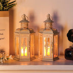 10 inch High Vintage Style Hanging Lantern（Set of 2 ）