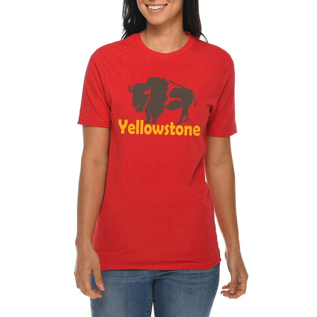 Yellowstone Park Buffalo Graphic Design Deluxe Jersey T-Shirt