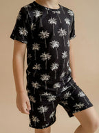 Bamboo Shorts Set | Palm Style Black