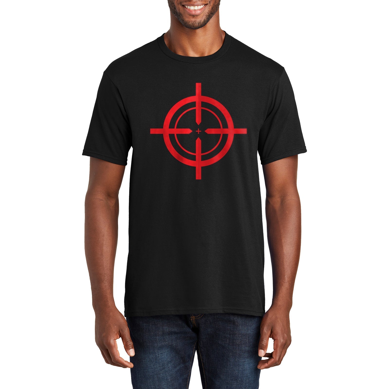 Target Crosshair Scope Graphic Men's Fan Favorite Crew Neck Tee Shirt