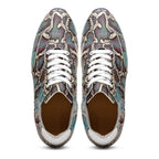65-215-BLU PERI Python Embossed Italian Calfskin Sneakers, Marine Blue