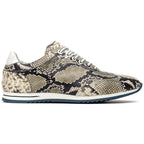 65-215-WHT PERI Python Embossed Italian Calfskin Sneakers Black / White
