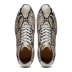 65-215-WHT PERI Python Embossed Italian Calfskin Sneakers Black / White