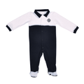 PETIT MARIN | Boys White & Navy Blue Cotton All-in-One