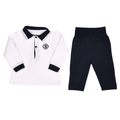 PETIT MARIN | Boys White & Navy Blue Cotton Pyjamas