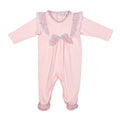 PETITE FLEUR | Pink Cotton Floral Frilled All-in-One