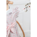 PETITE FLEUR | Girls Pink Cotton Floral Print Dress Set