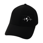 Pickleball Hat - Low Profile - Ponytail - Black - Laser Mesh