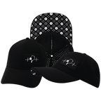 Pickleball Hat - Low Profile - Ponytail - Black - Laser Mesh