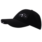 Pickleball Hat - Low Profile - Ponytail - Black - Laser Mesh