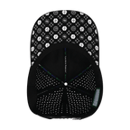 Pickleball Hat - Low Profile - Ponytail - Black - Laser Mesh