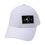 Pickleball Hat - Low Profile - Ponytail - White - Laser Mesh