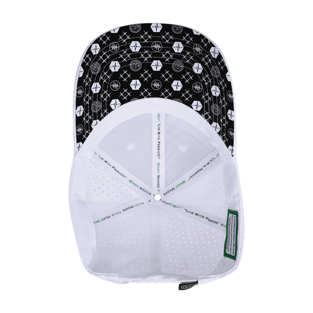 Pickleball Hat - Low Profile - Ponytail - White - Laser Mesh