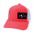 Pickleball Hat - Trucker Hat - Neon Peach / White - Laser Mesh