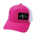 Pickleball Hat - Trucker Hat - Neon Pink / White - Laser Mesh