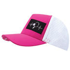 Pickleball Hat - Trucker Hat - Neon Pink / White - Laser Mesh