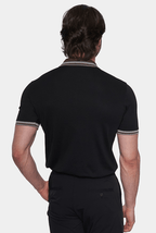 The Mercerized Cotton Polo (Black & Brown Accent)