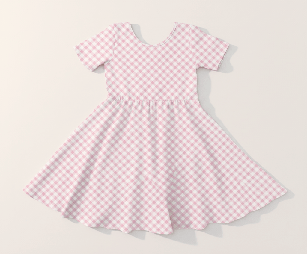 Blush Picnic - Girls Short Sleeve Bamboo Twirl Dress