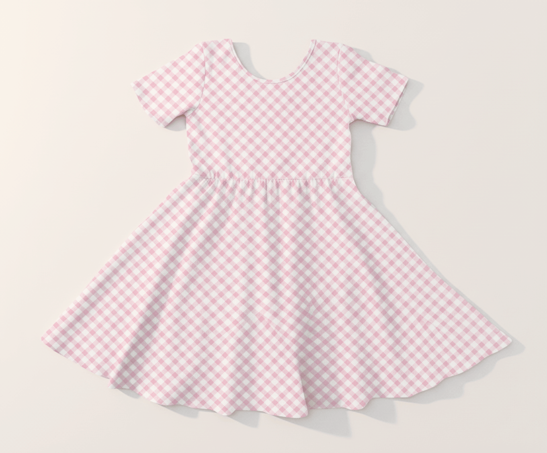 Blush Picnic - Girls Short Sleeve Bamboo Twirl Dress