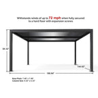 [12X16FT] Alora Premium Outdoor Gray Aluminum Hardtop Pergola Gazebo With Adjustable Roof (SAK81364)