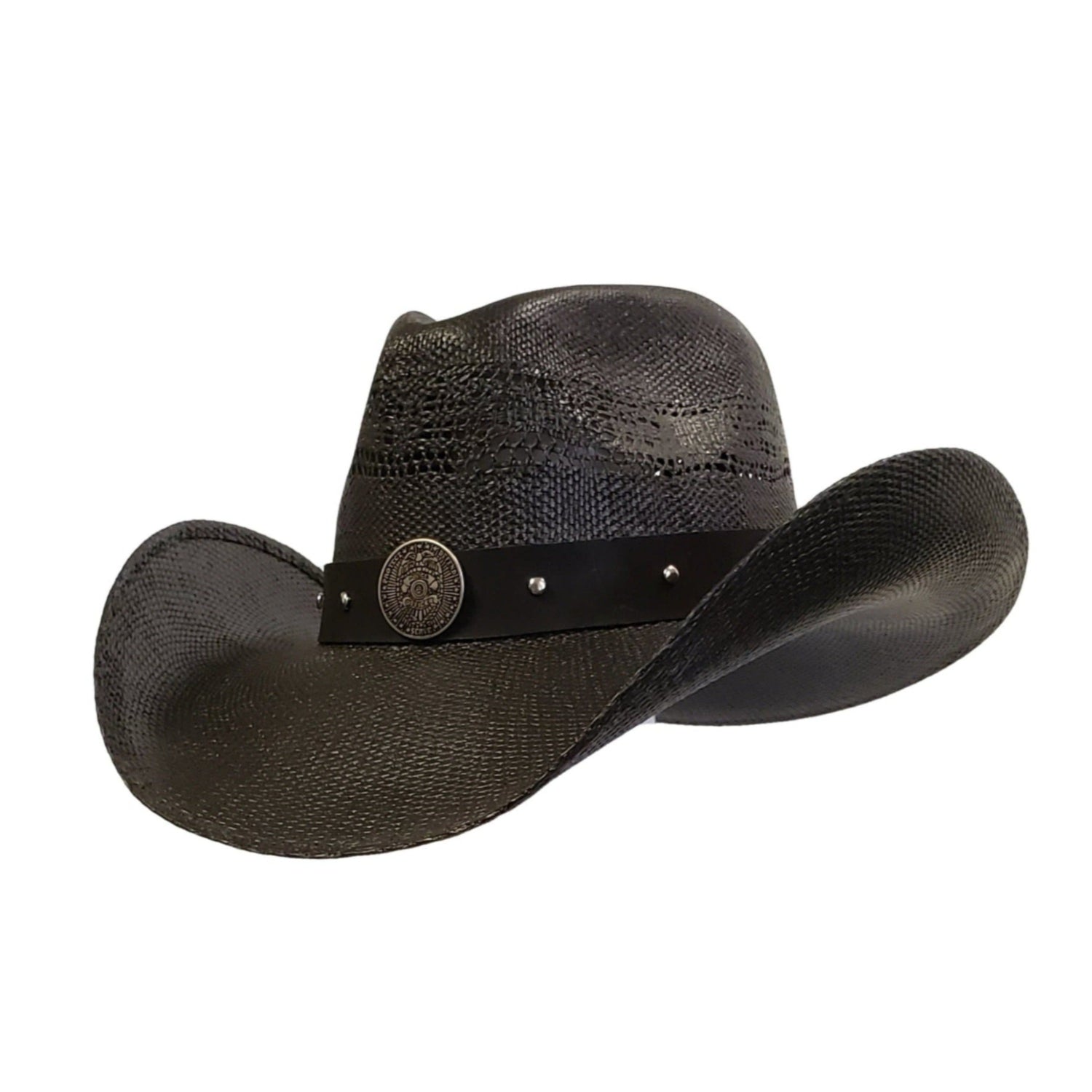 POLICE HEROES BLACK SHANTUNG STRAW
