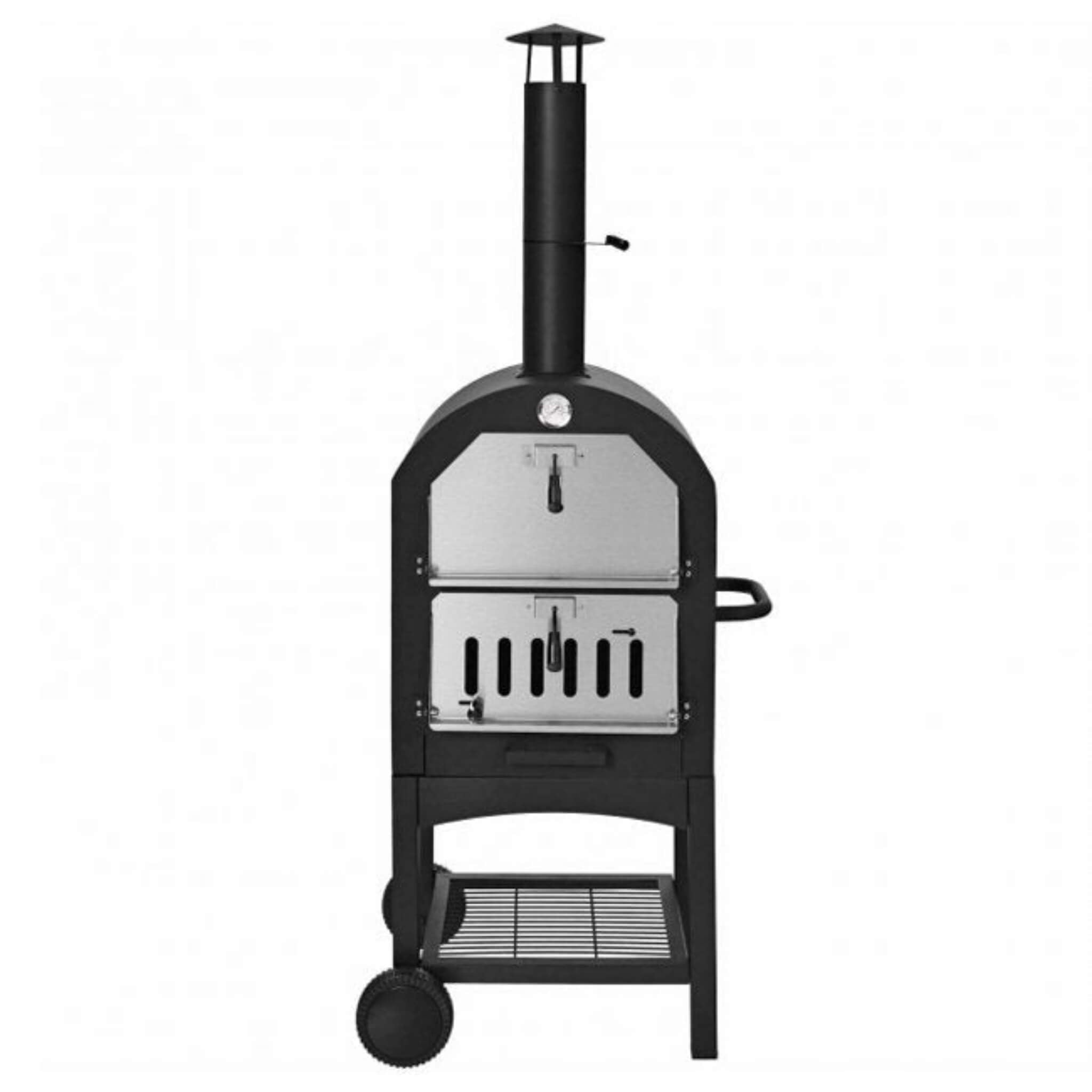Portable Outdoor Wood Fired Pizza Oven W/ Pizza Stone & Waterproof Cover (SAK82635)