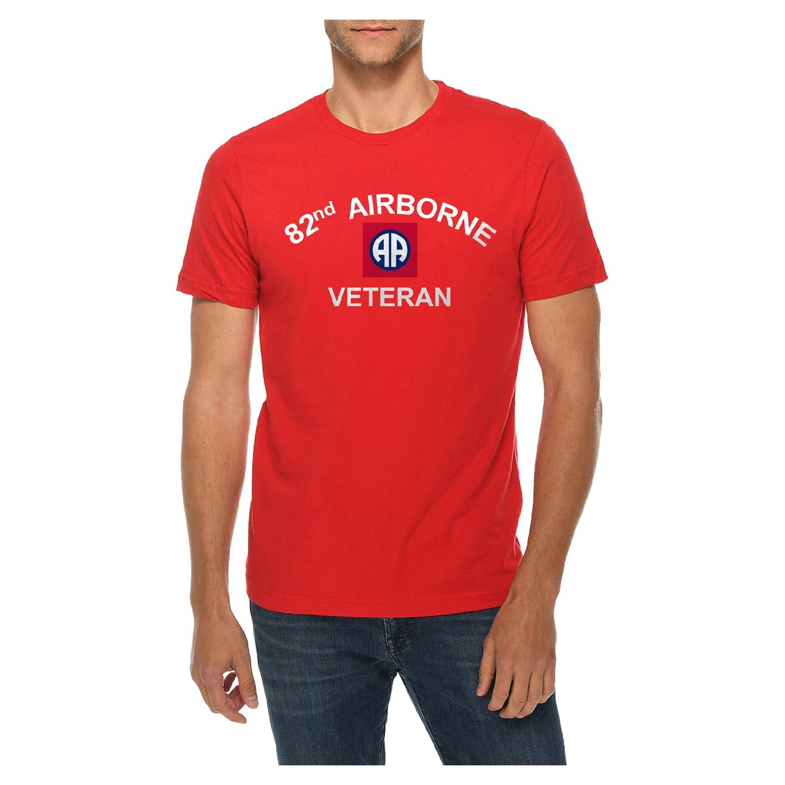 82nd Airborne Veteran Graphic Design Deluxe Jersey T-Shirt